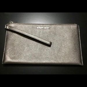 Michael Kors Metallic Silver Wristlet